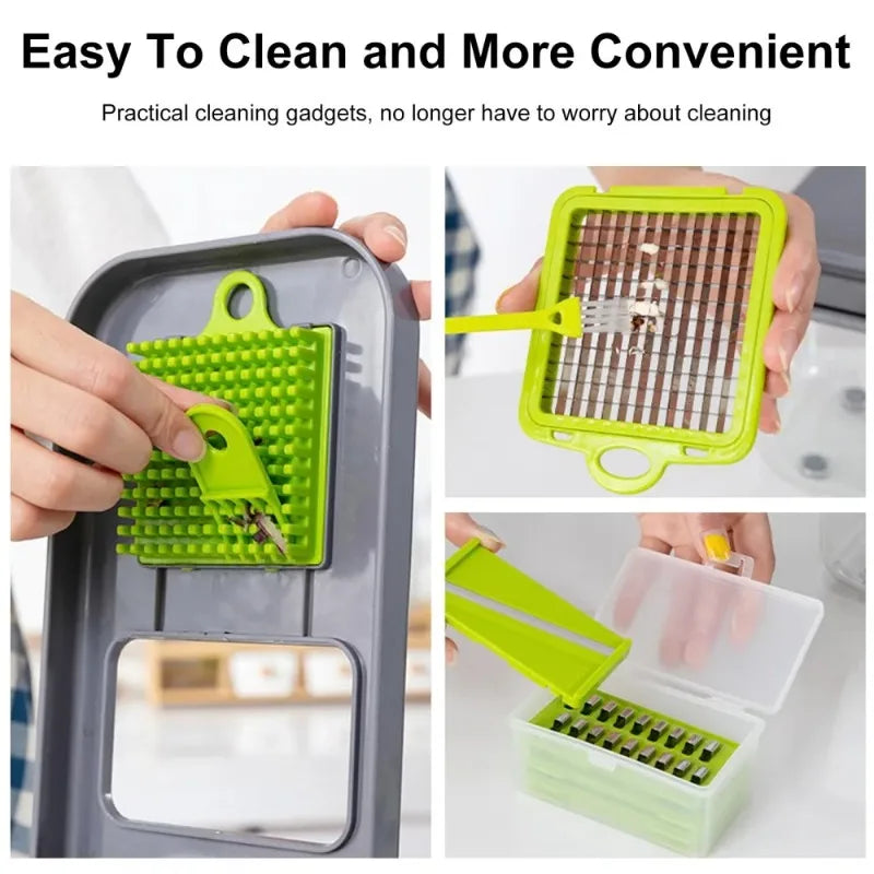 22 In 1 Multifunction Vegetable Chopper Mandoline Slicer Onion Dicer Food Grater With Drain Basket Container Kitchen Accessories