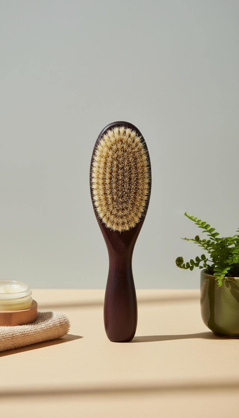 Grooming Brush with Soft Boar Bristles